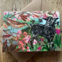 A6 Spring Lamb Blank Greeting Card by Clare O’Neill Artworks
