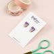 February - Violet Wooden Birth Flower Earrings DaphneRosa
