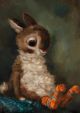 Bunny was very pleased with her knitted socks by Alison Friend
