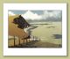 Carreg Mulfran Greeting Card by Ian Phillips Linocut Artist