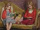 VANESSA BELL
Henrietta & Amaryllis Garnett on Sickert’s Sofa in Charleston Studio|c.1953